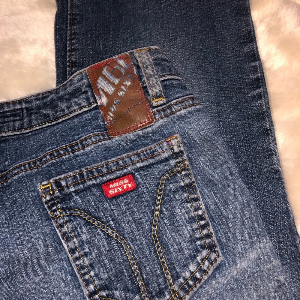 Miss Sixty Low Rise Flare Denim Dark Wash Jeans - Picture 7 of 8